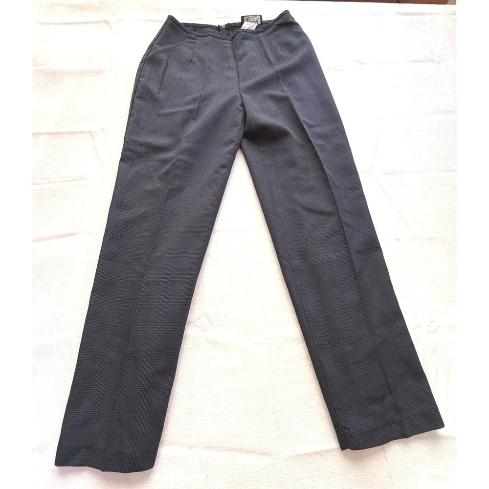 City Triangles Vintage 90s Blue Plaid High Waisted Straight Leg Pants‎ Size 9